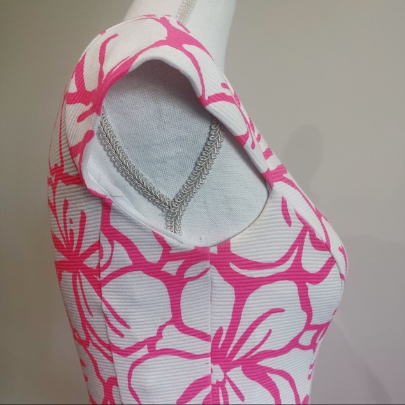 Lilly Pulitzer Pink and White Floral A-Line Dress - Picture 5 of 10